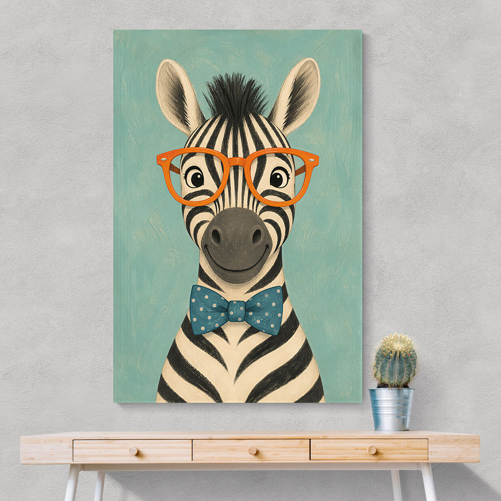 Zebra With Orange Glasses