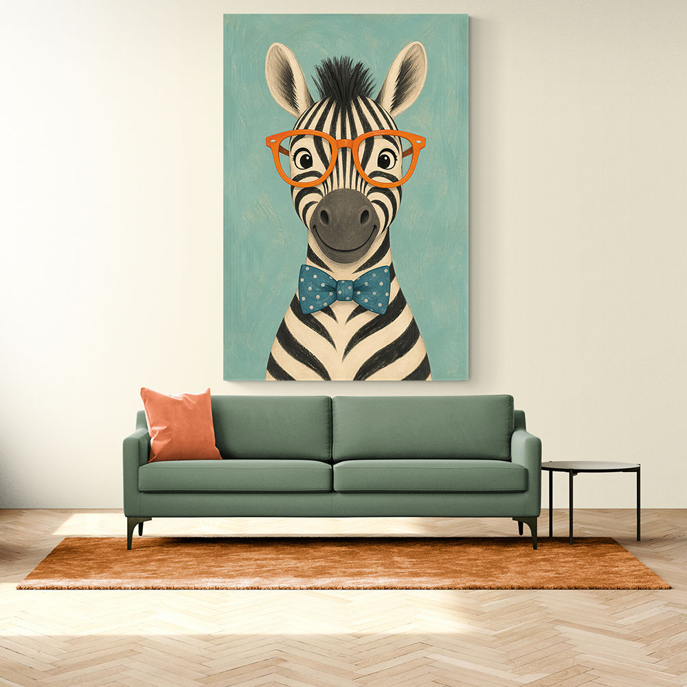 Zebra With Orange Glasses