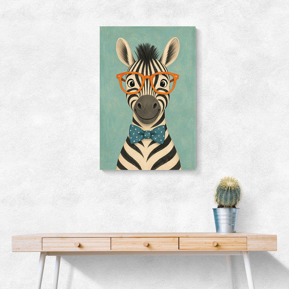 Zebra With Orange Glasses