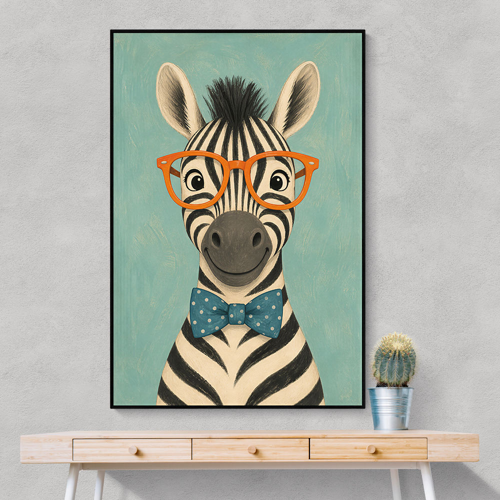 Zebra With Orange Glasses