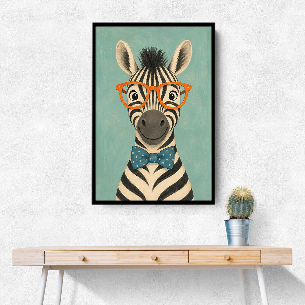 Zebra With Orange Glasses