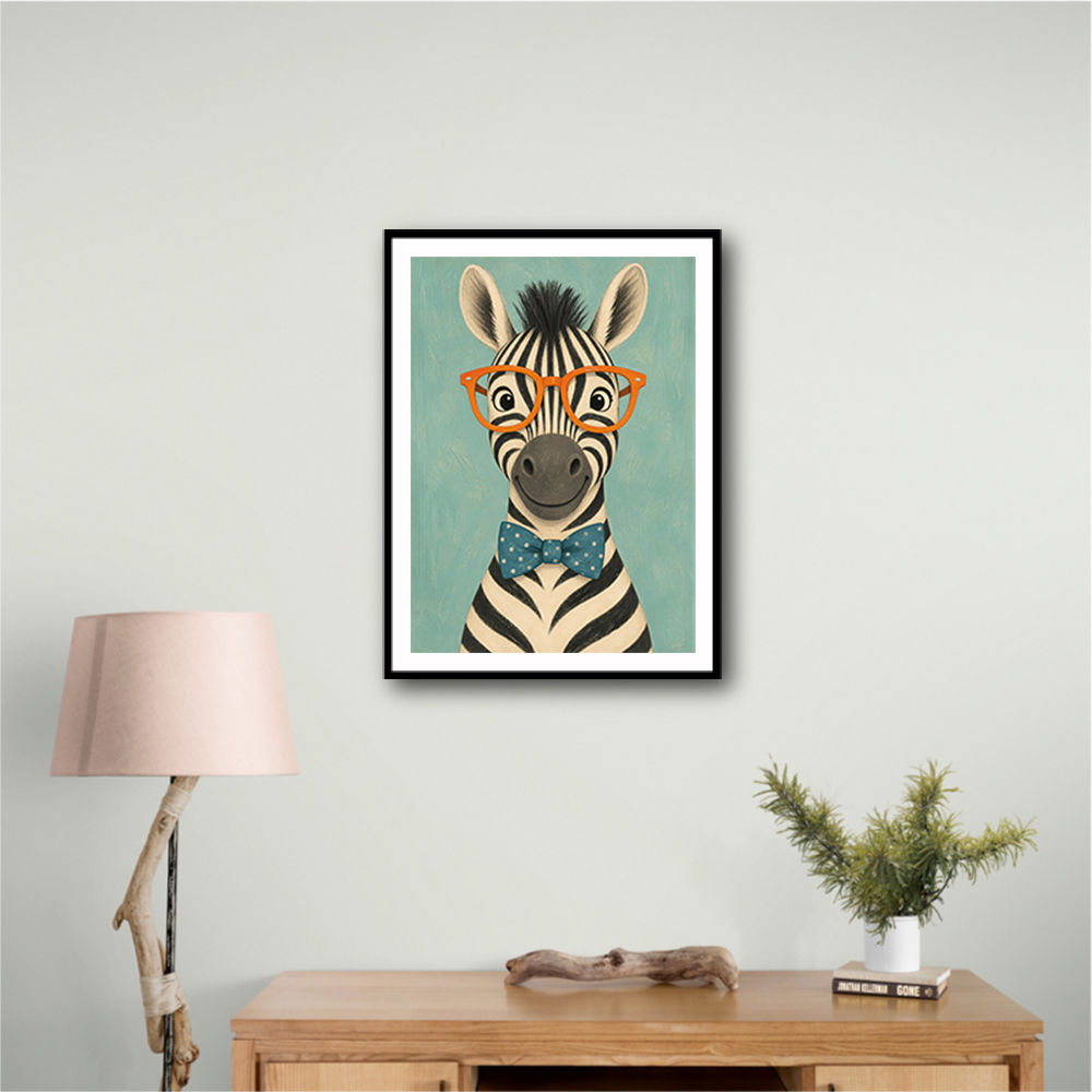 Zebra With Orange Glasses