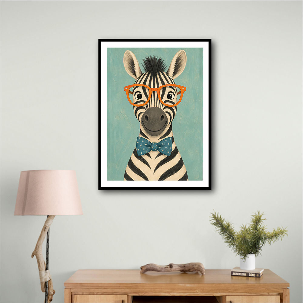 Zebra With Orange Glasses