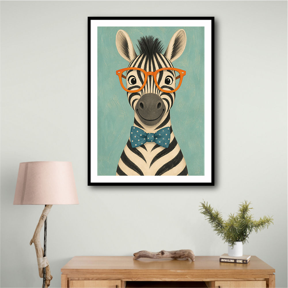 Zebra With Orange Glasses
