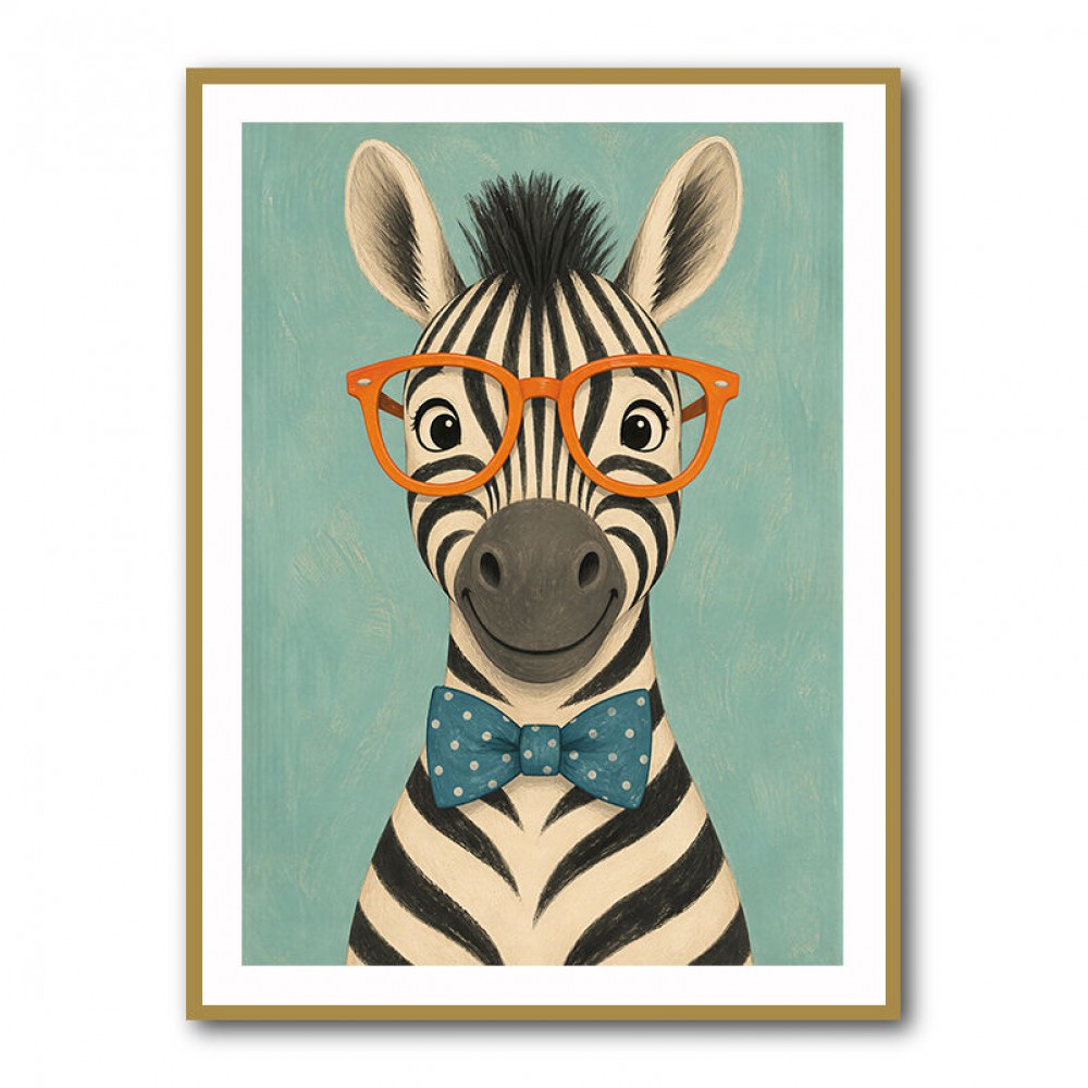 Zebra With Orange Glasses