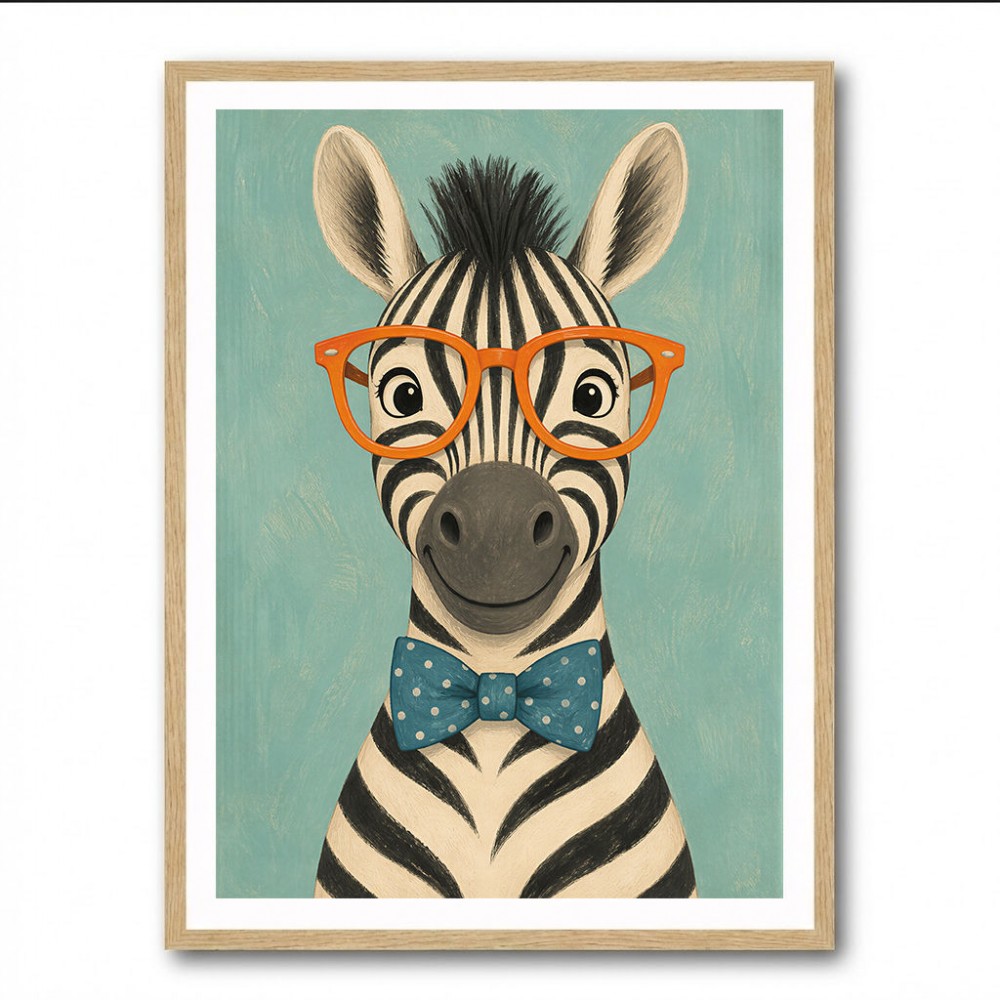 Zebra With Orange Glasses