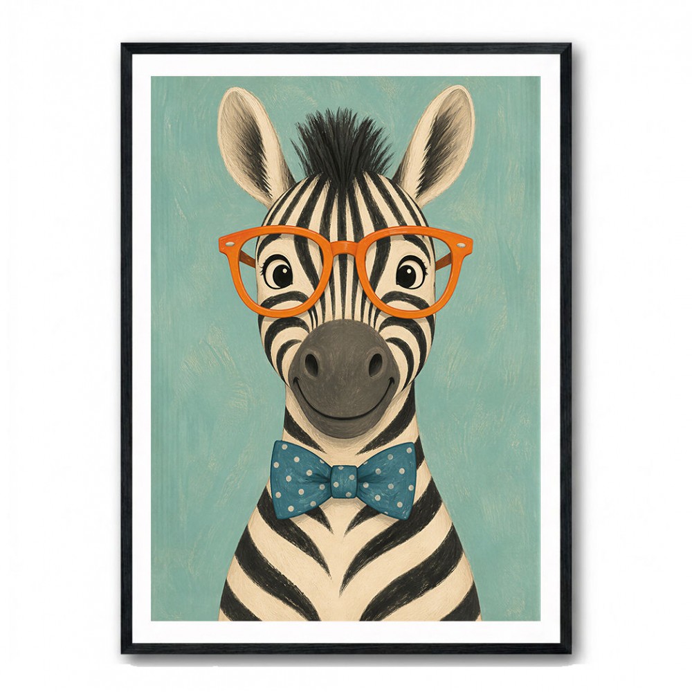 Zebra With Orange Glasses