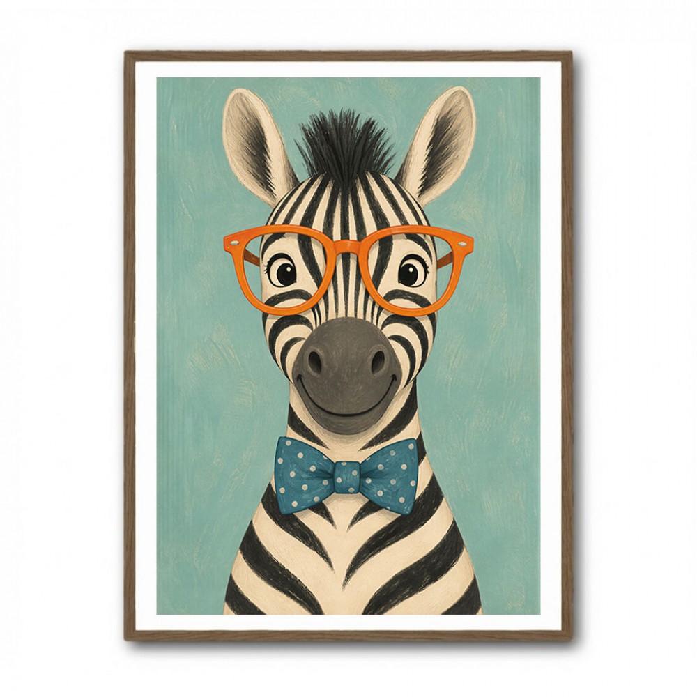 Zebra With Orange Glasses