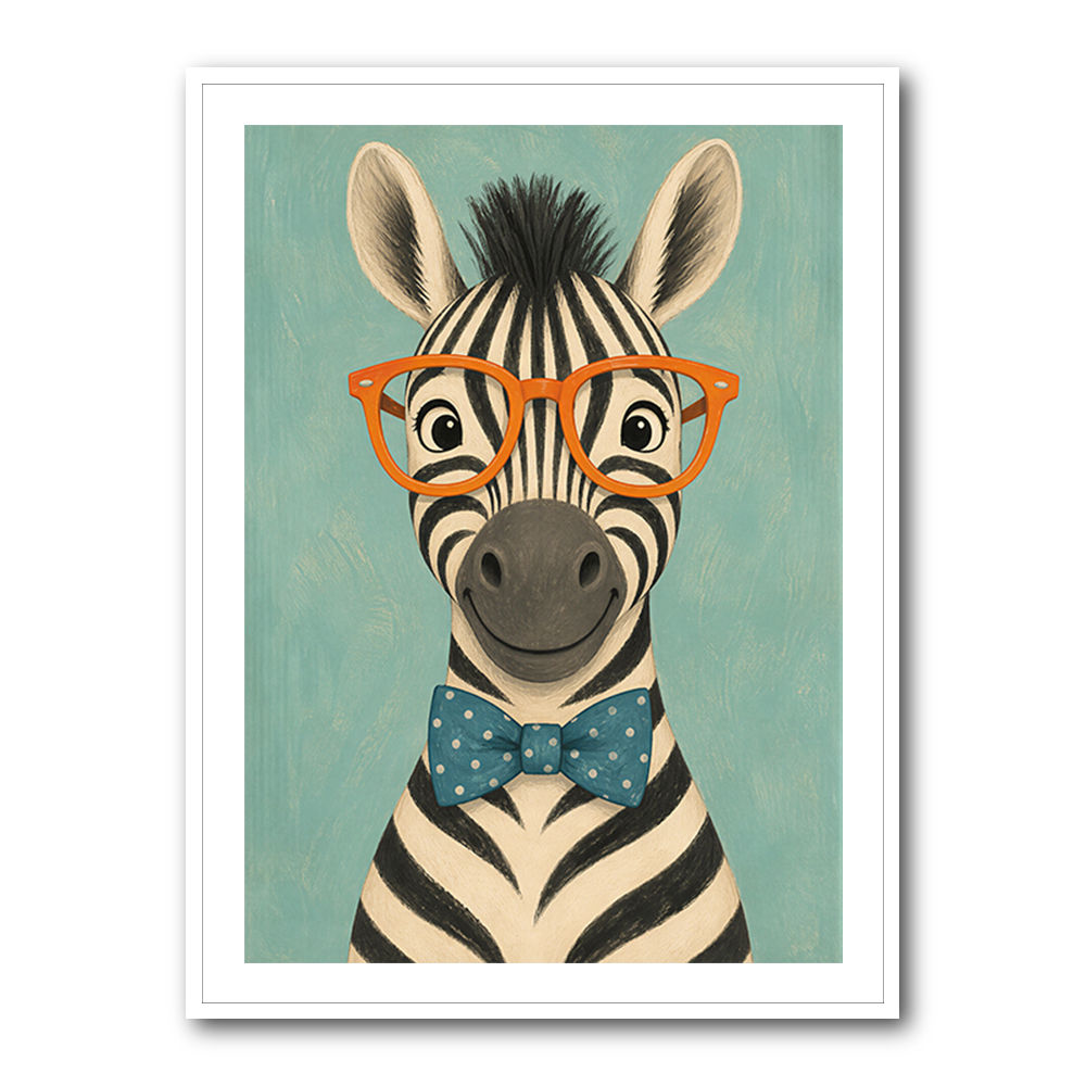 Zebra With Orange Glasses
