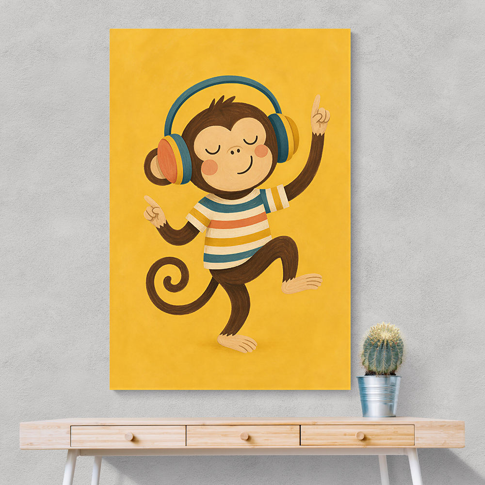 Monkey With Headphones