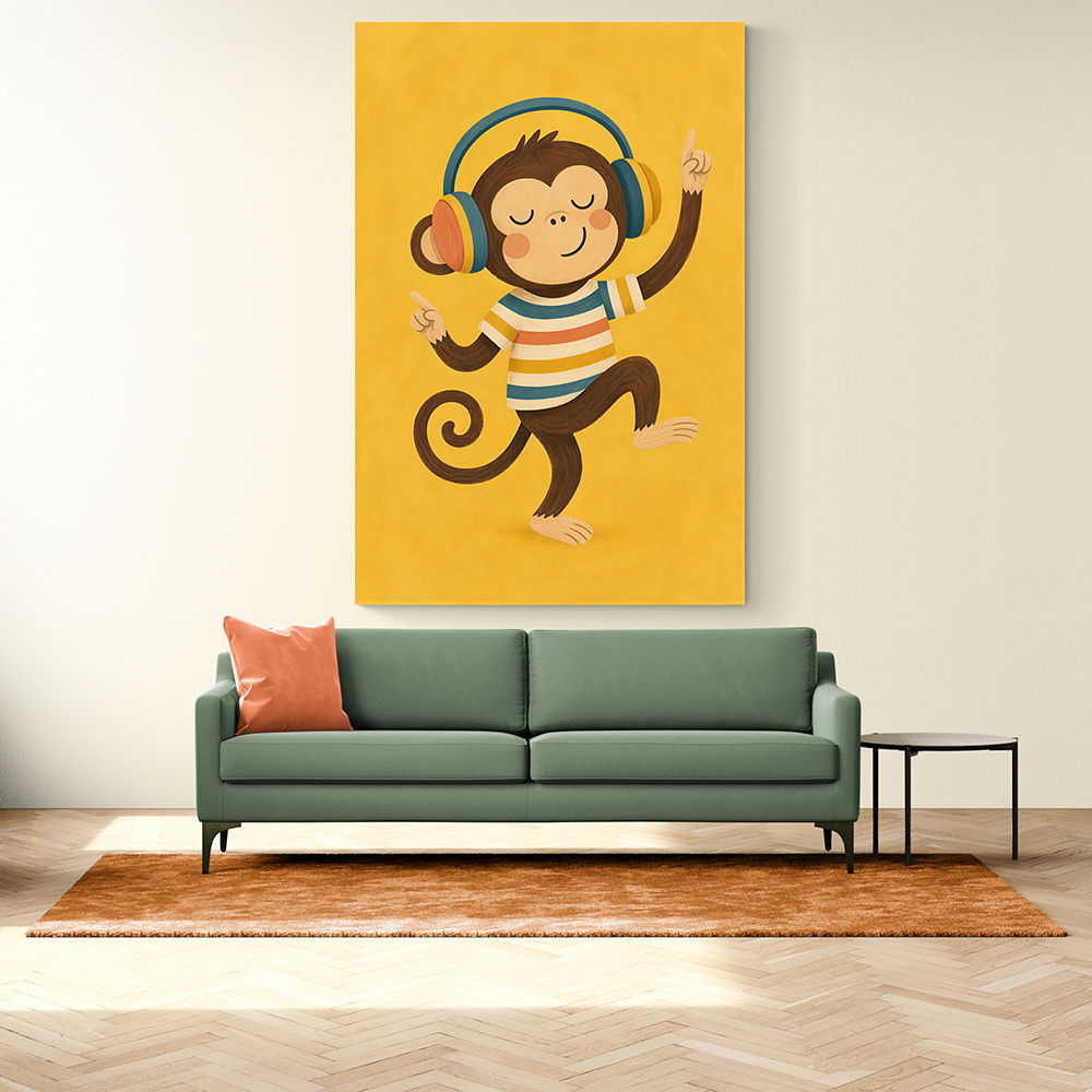 Monkey With Headphones