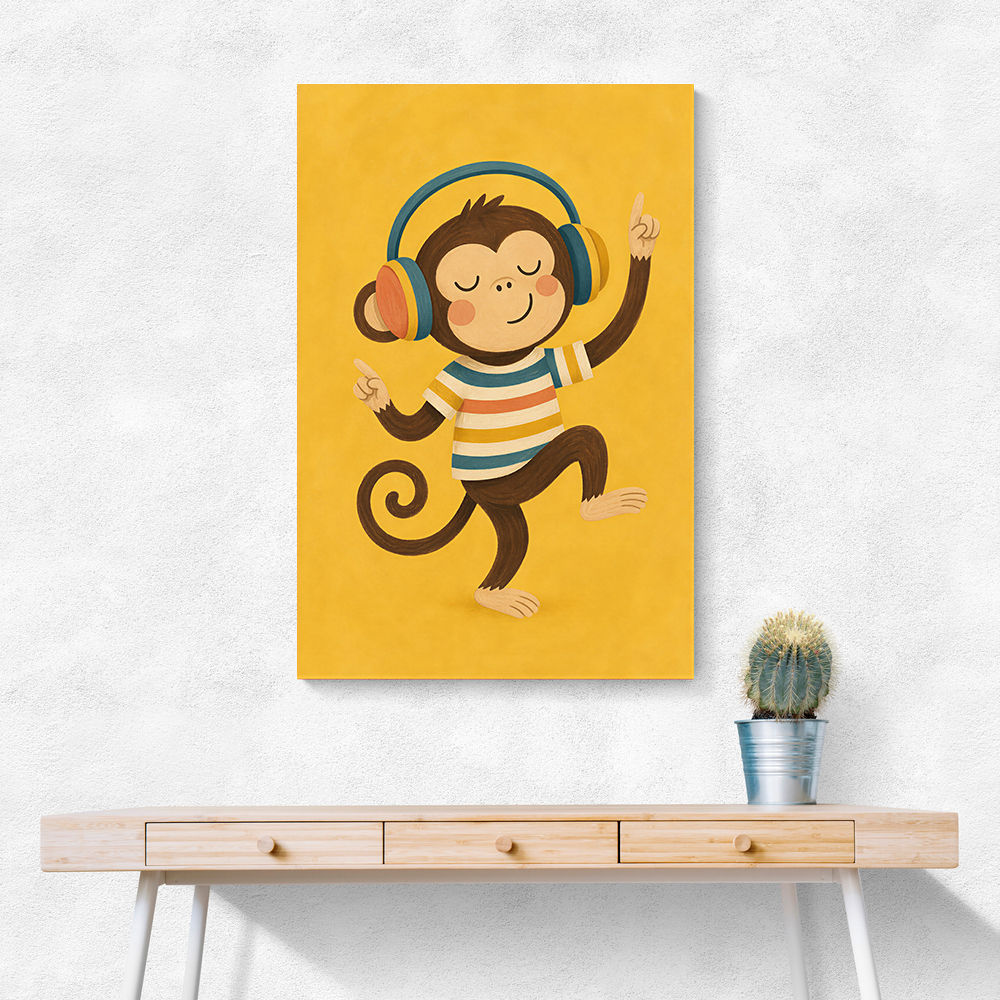Monkey With Headphones