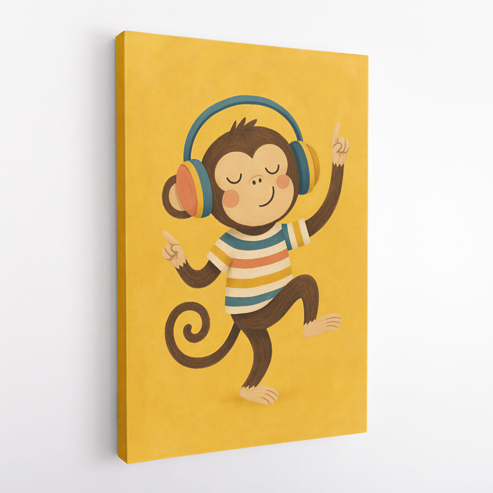 Monkey With Headphones