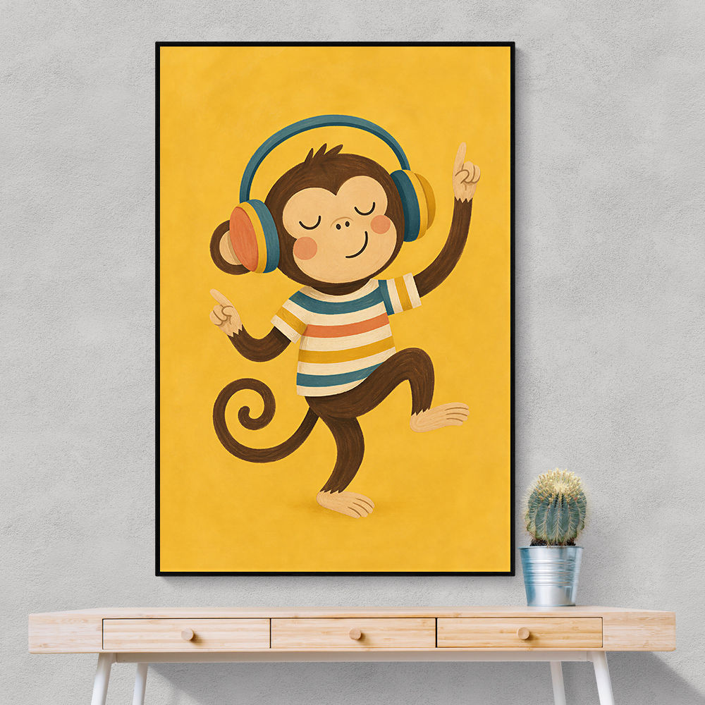 Monkey With Headphones