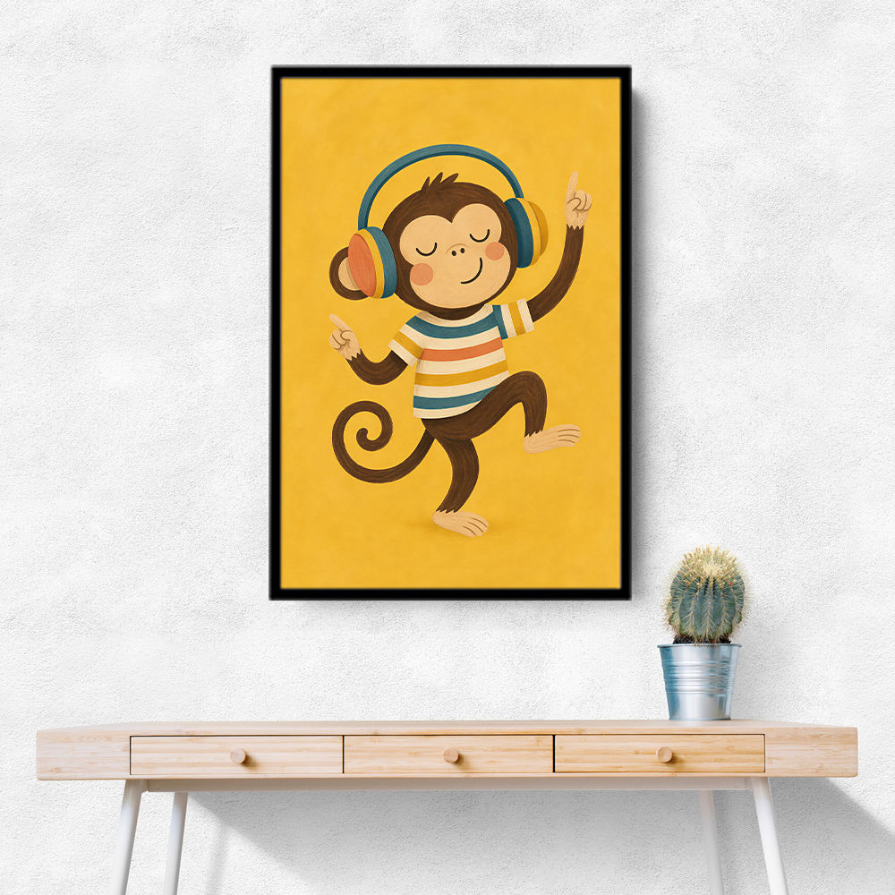 Monkey With Headphones