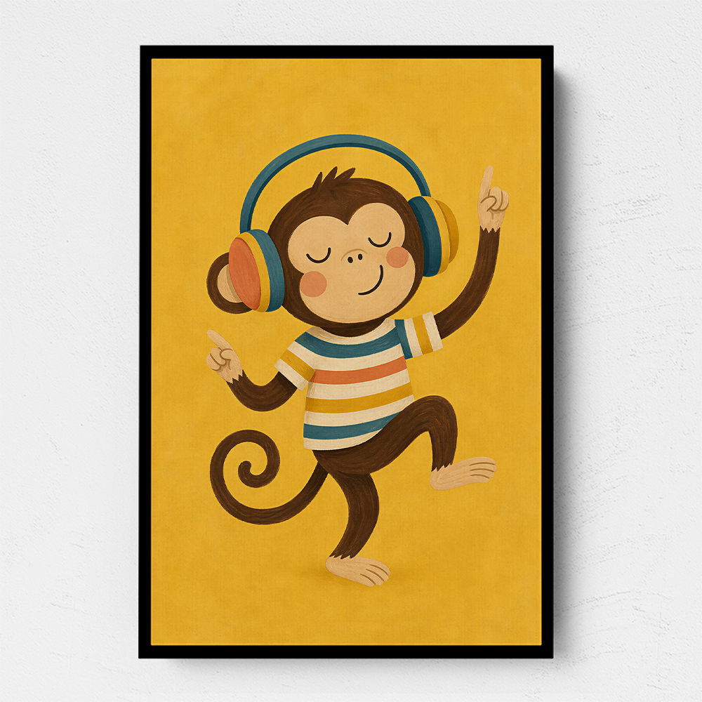 Monkey With Headphones