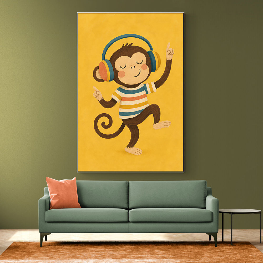 Monkey With Headphones