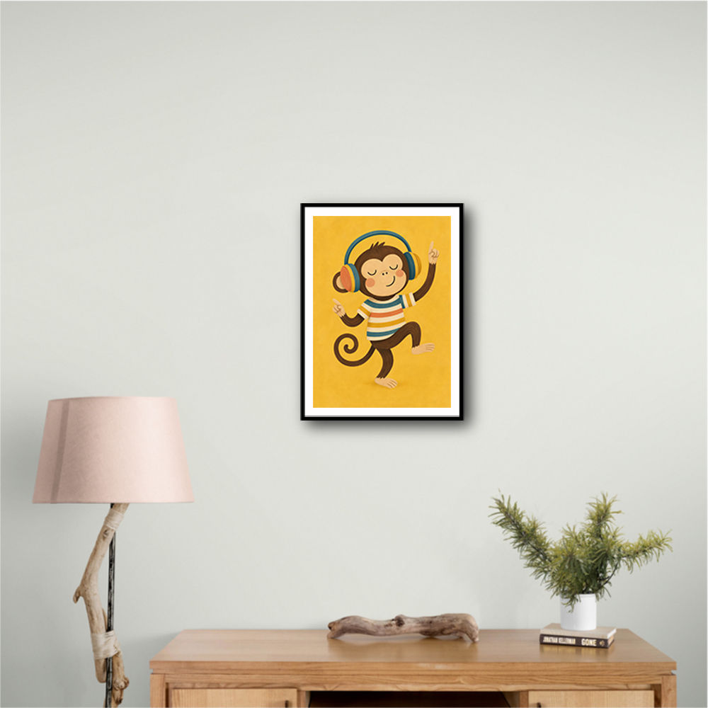 Monkey With Headphones