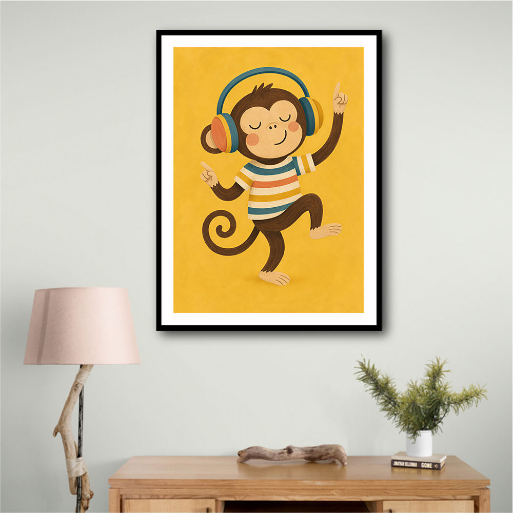 Monkey With Headphones