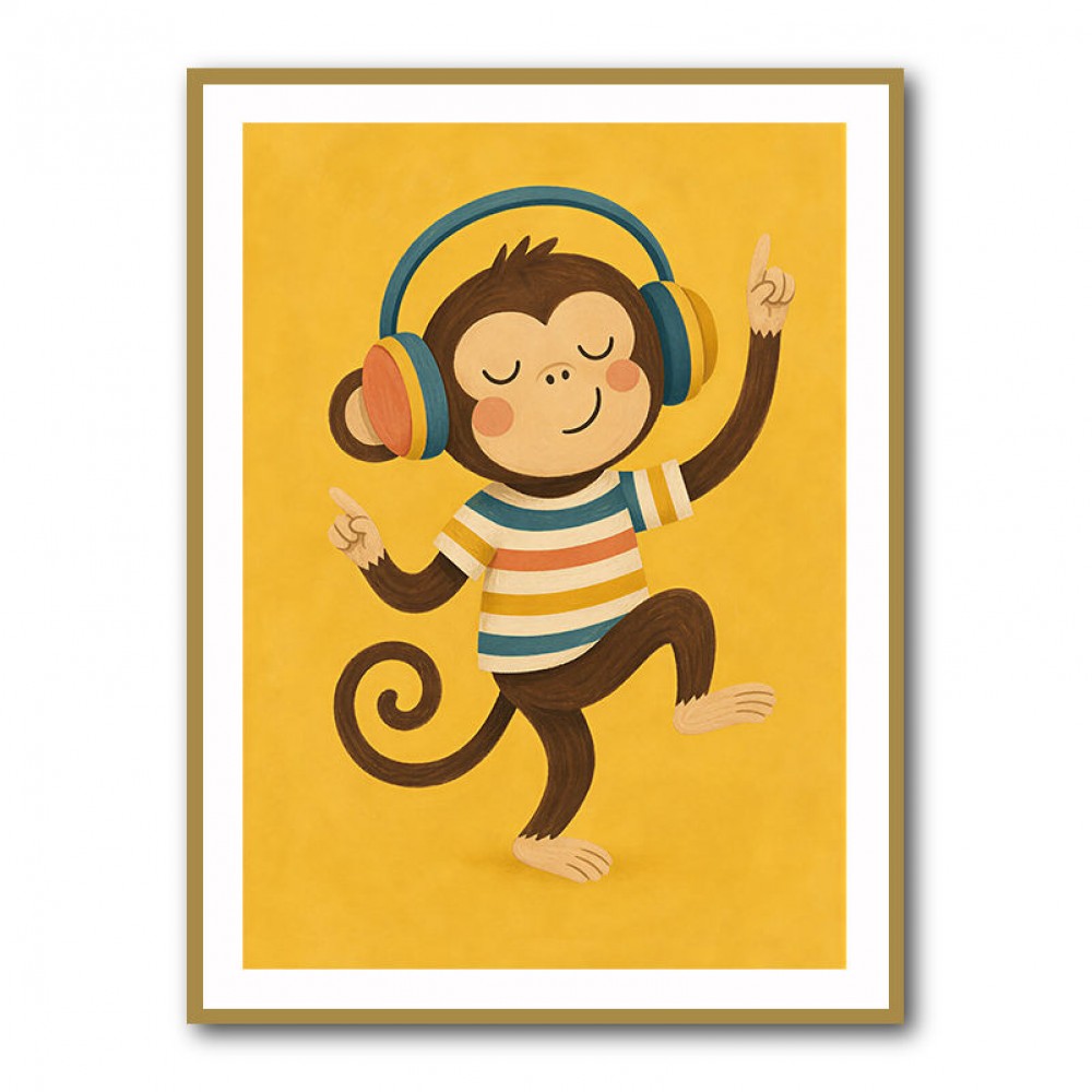 Monkey With Headphones