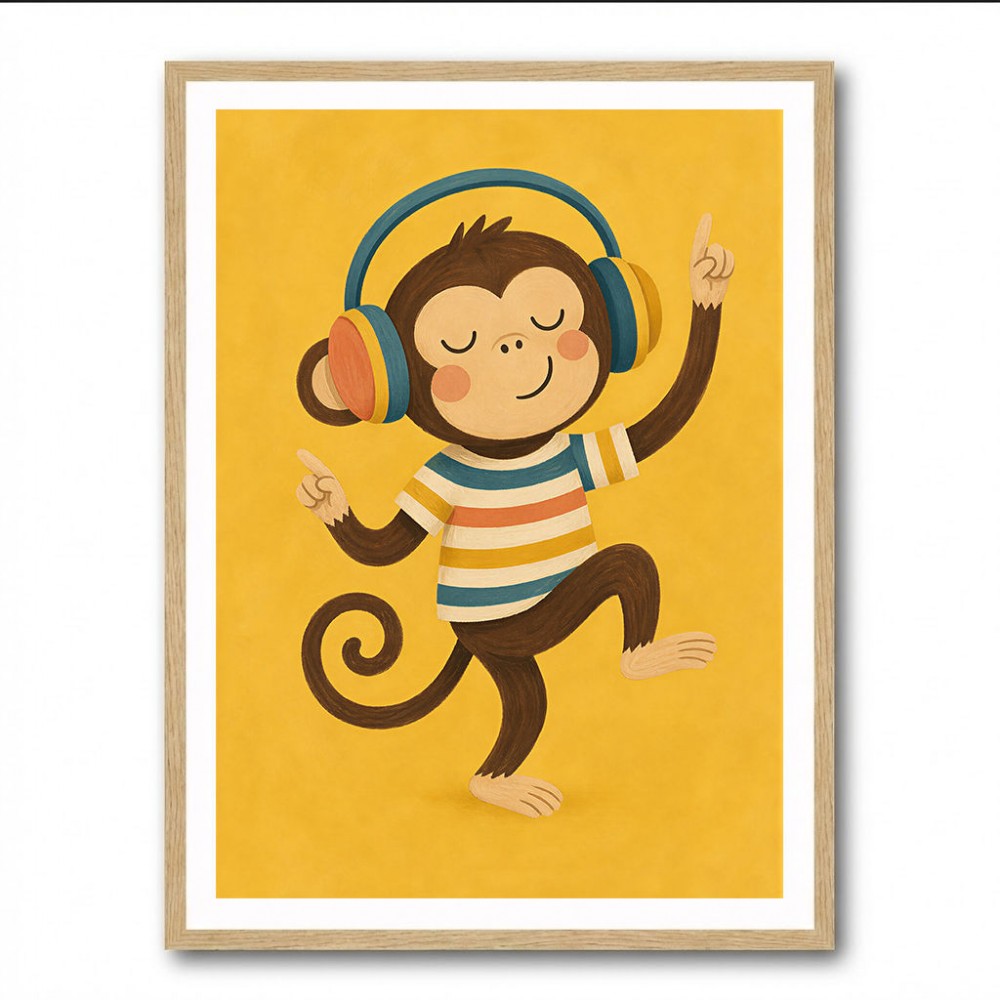 Monkey With Headphones
