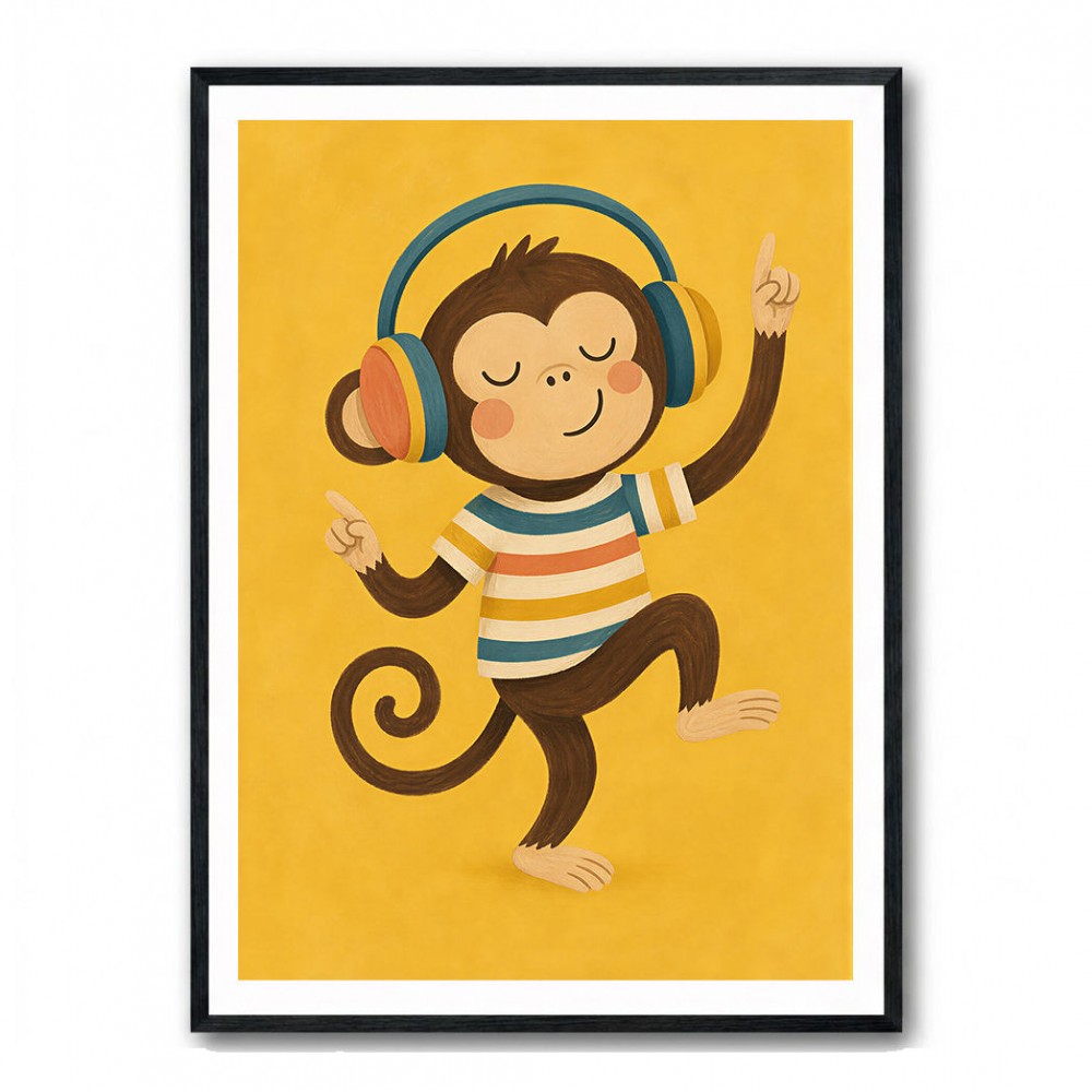 Monkey With Headphones
