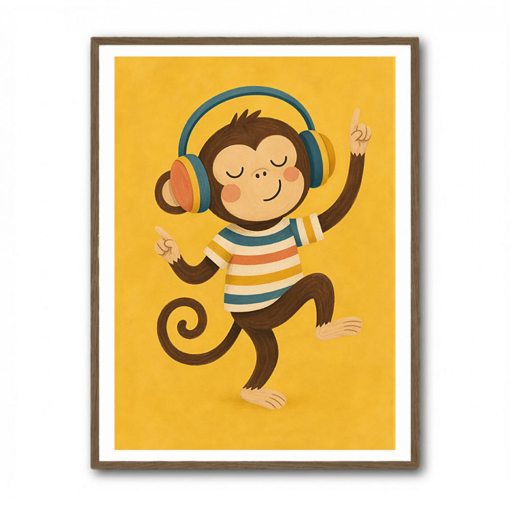Monkey With Headphones