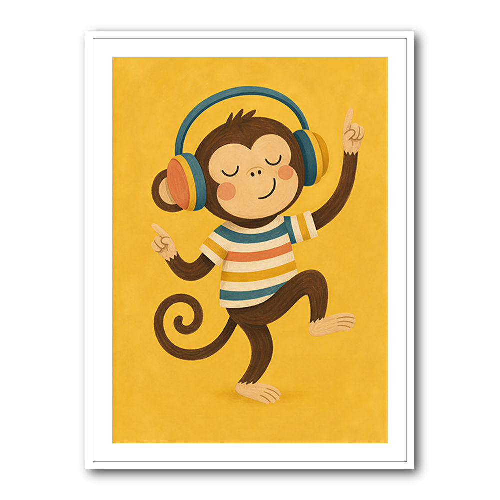 Monkey With Headphones