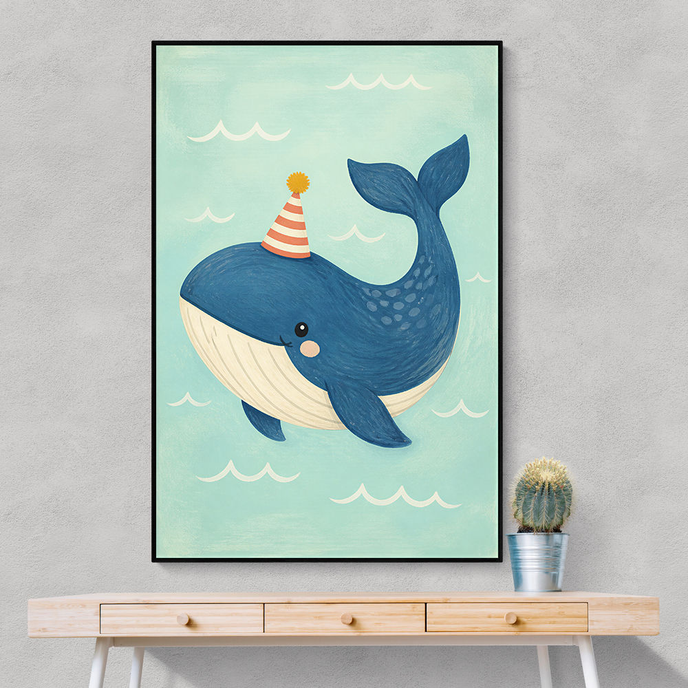 Whale With Party Hat