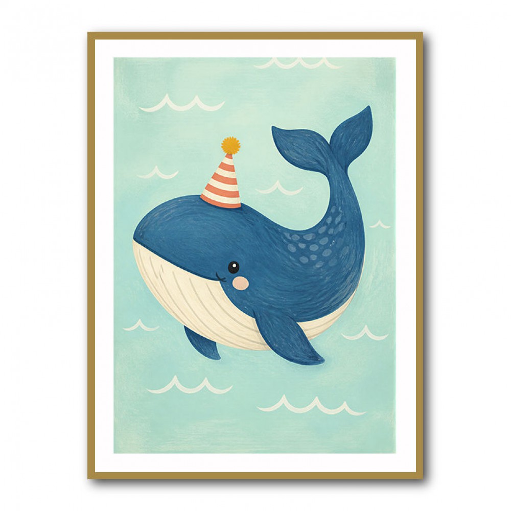 Whale With Party Hat