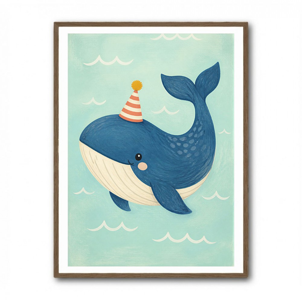Whale With Party Hat