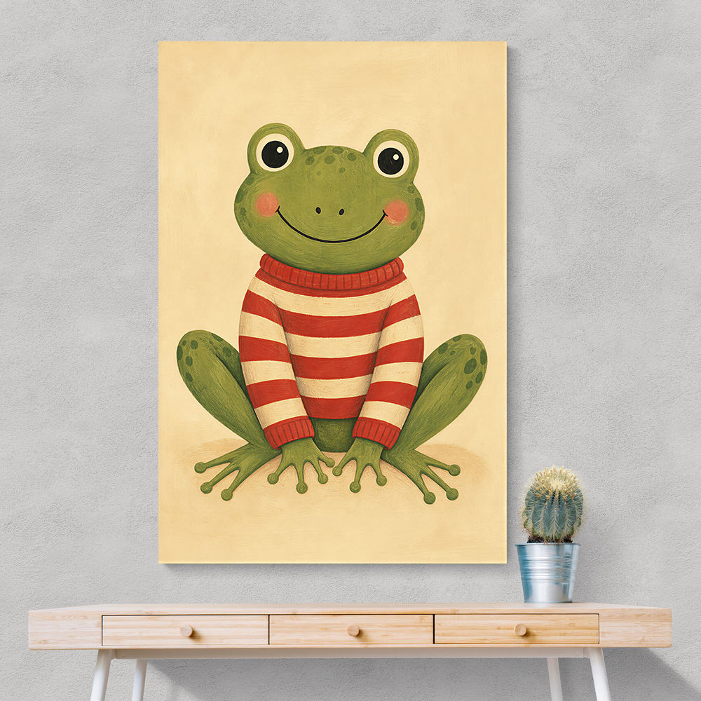 Frog in Striped Jumper