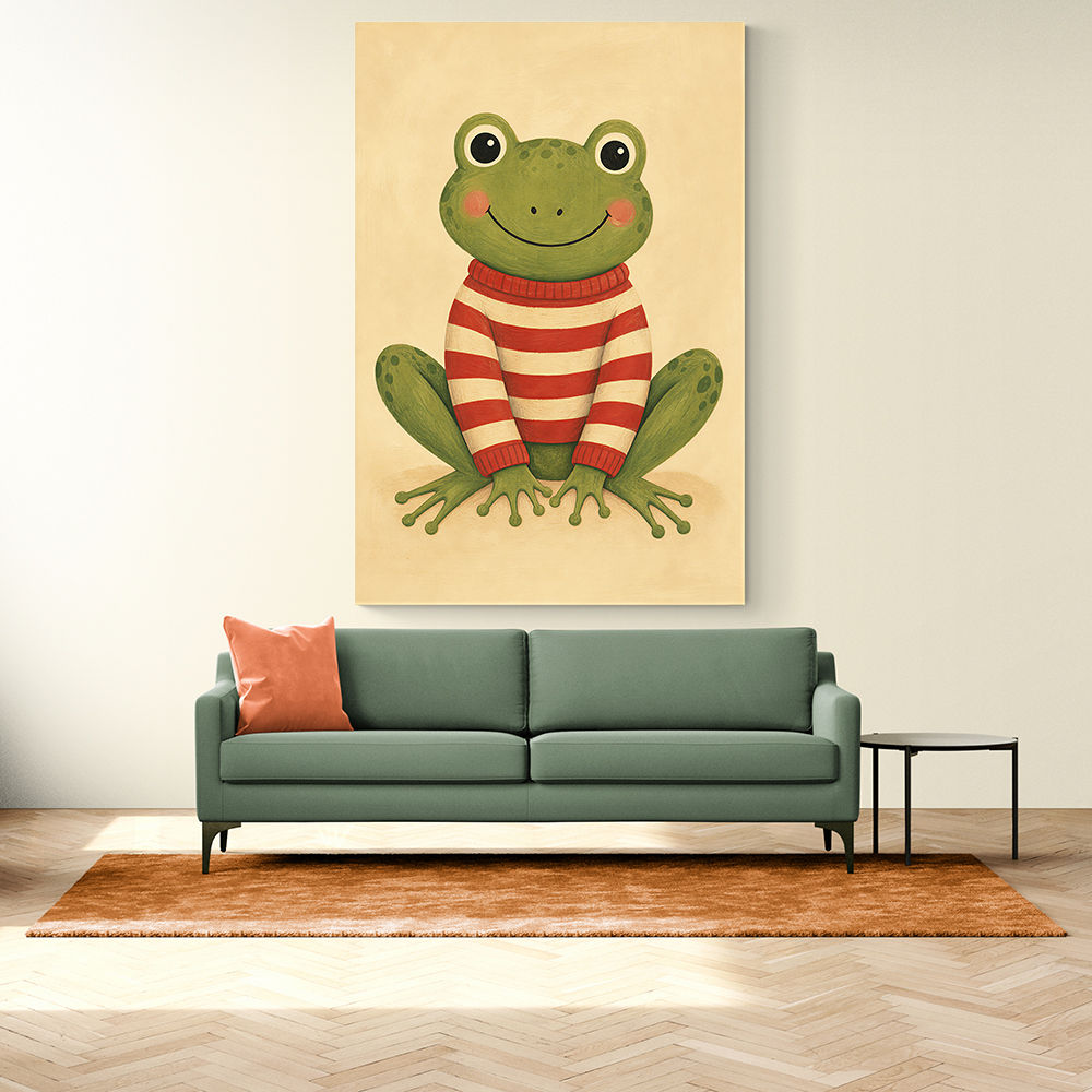 Frog in Striped Jumper