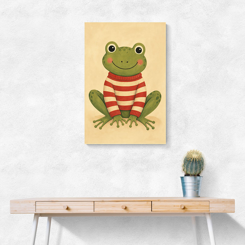 Frog in Striped Jumper