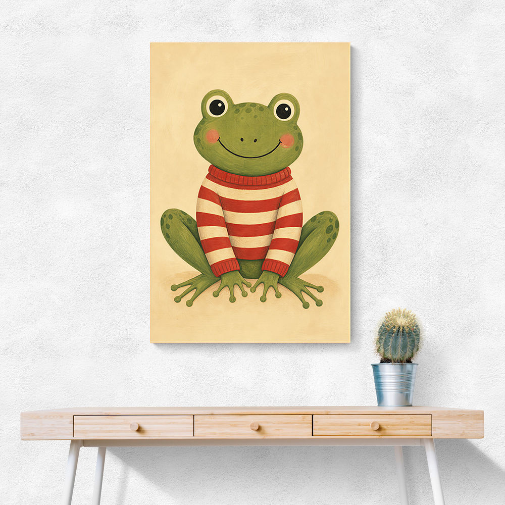 Frog in Striped Jumper