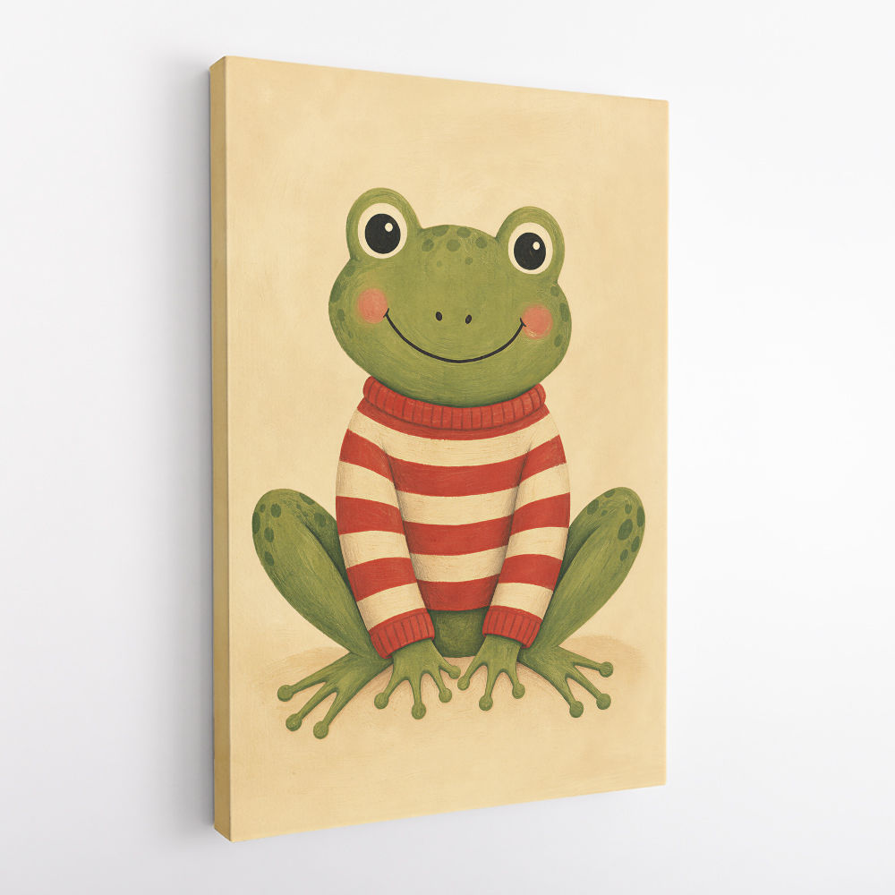 Frog in Striped Jumper