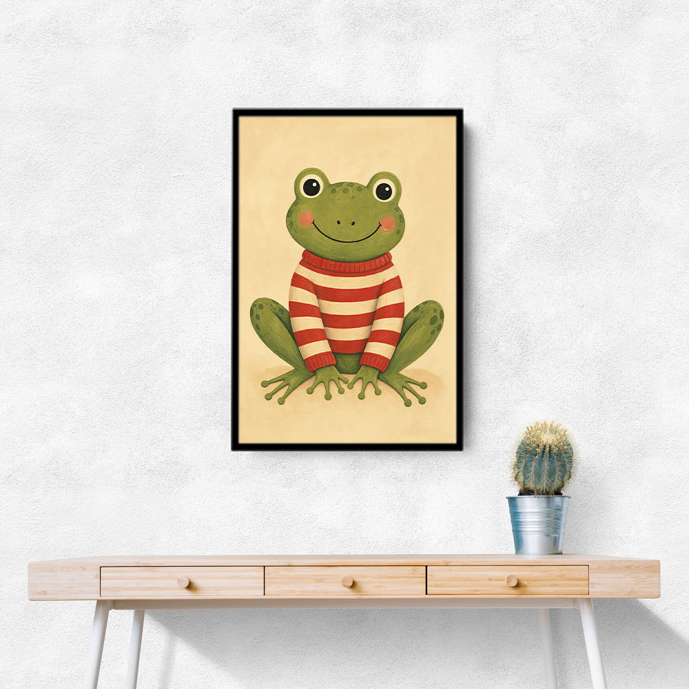 Frog in Striped Jumper