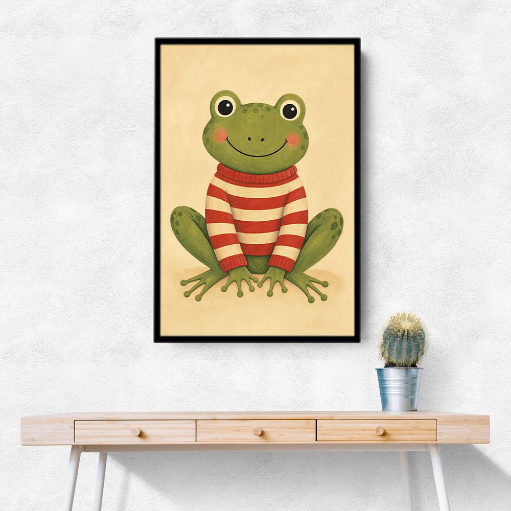 Frog in Striped Jumper