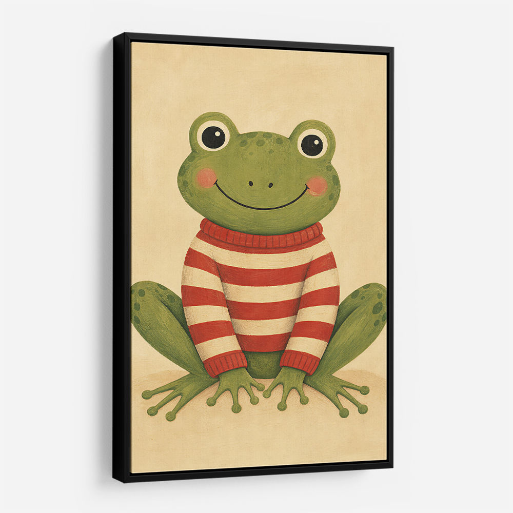 Frog in Striped Jumper