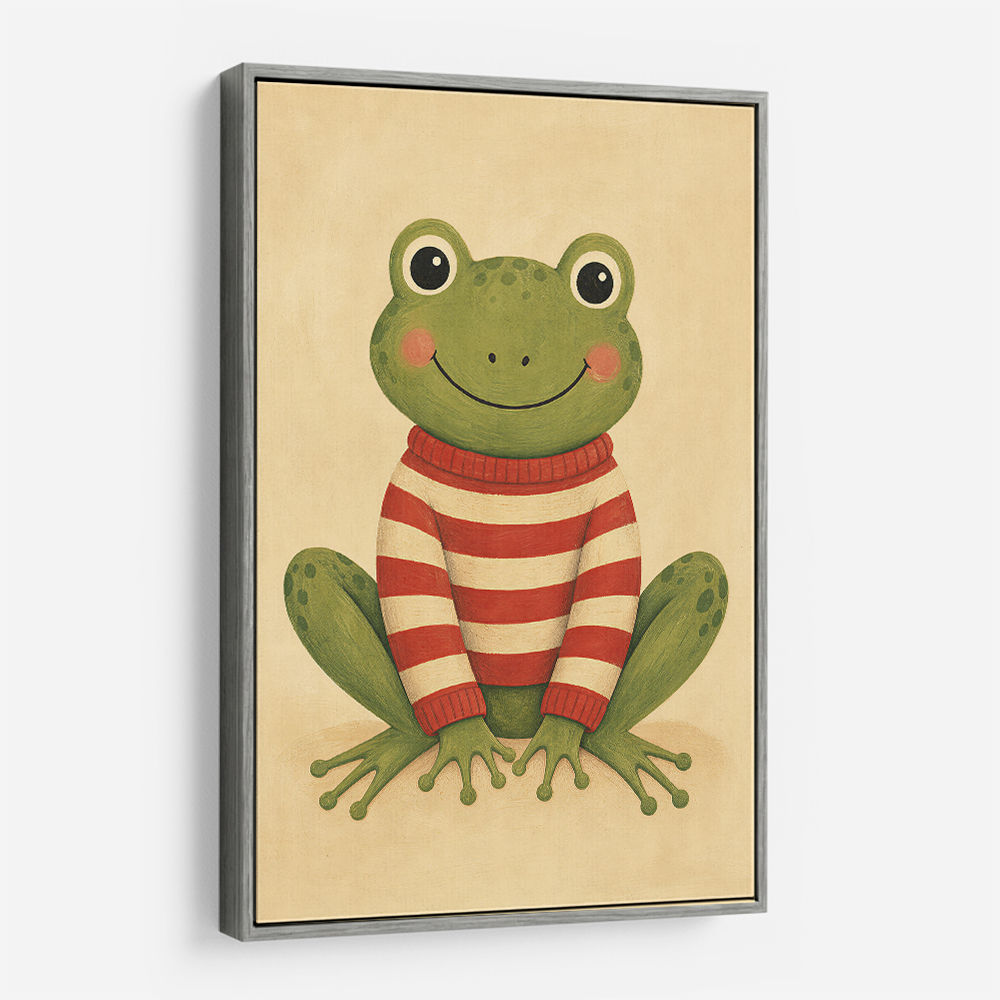 Frog in Striped Jumper