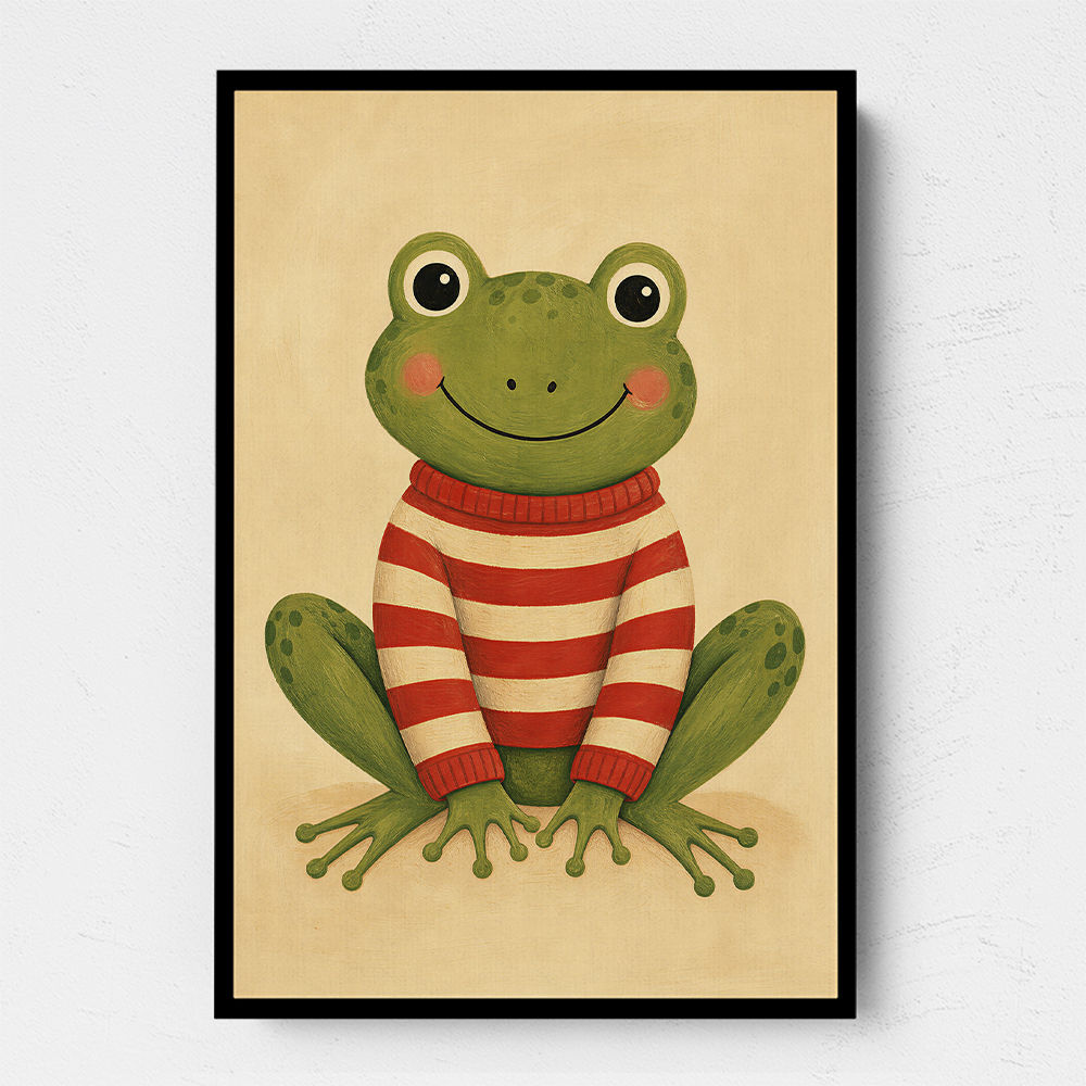 Frog in Striped Jumper