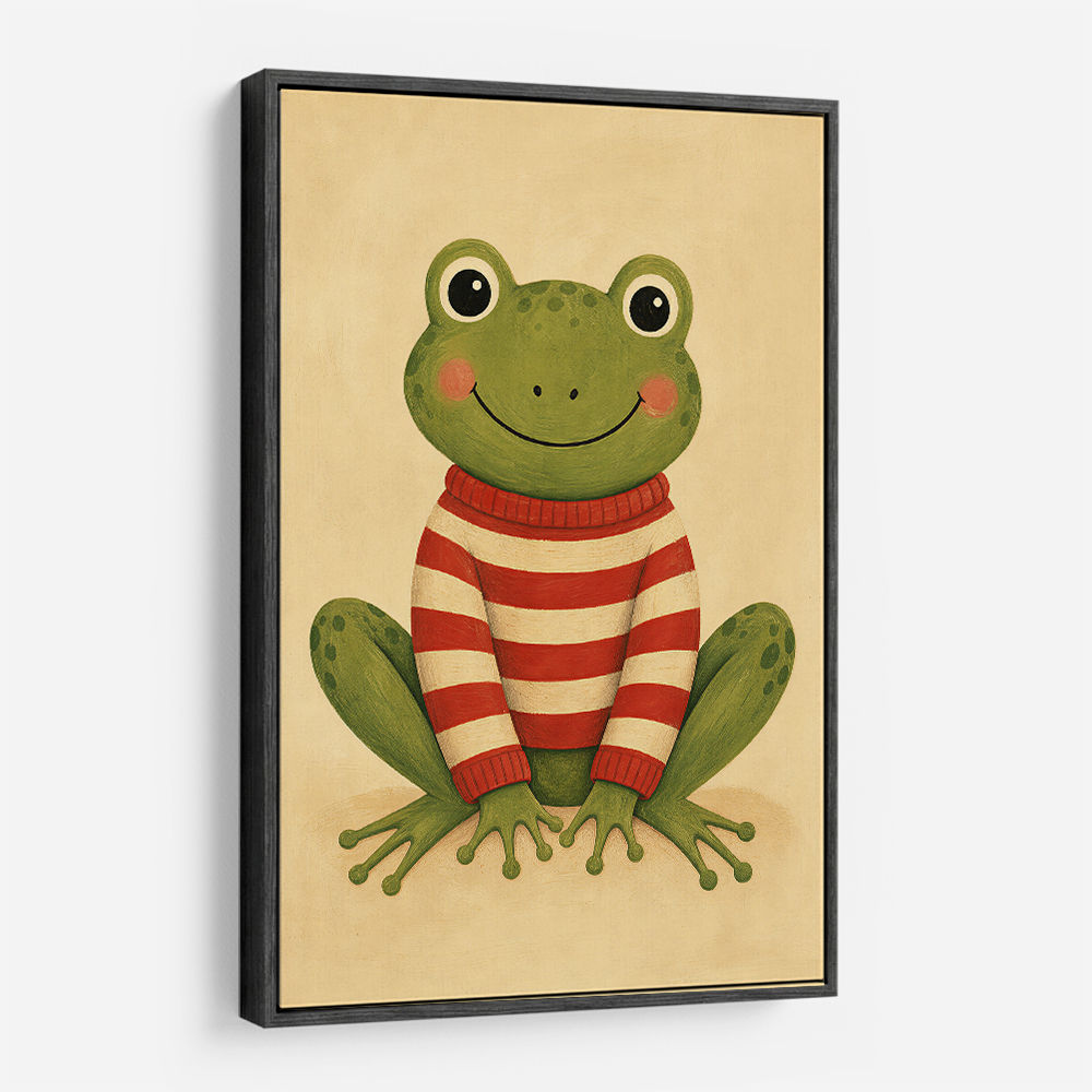Frog in Striped Jumper