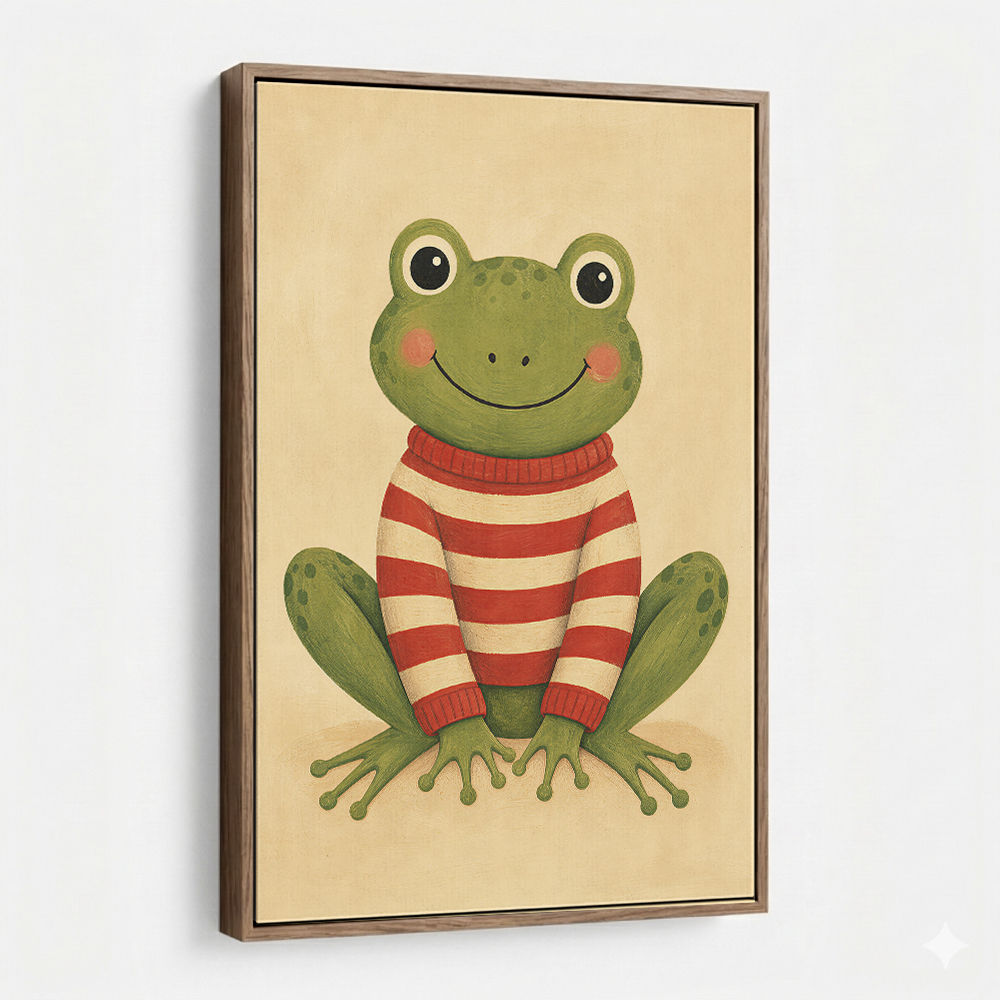 Frog in Striped Jumper