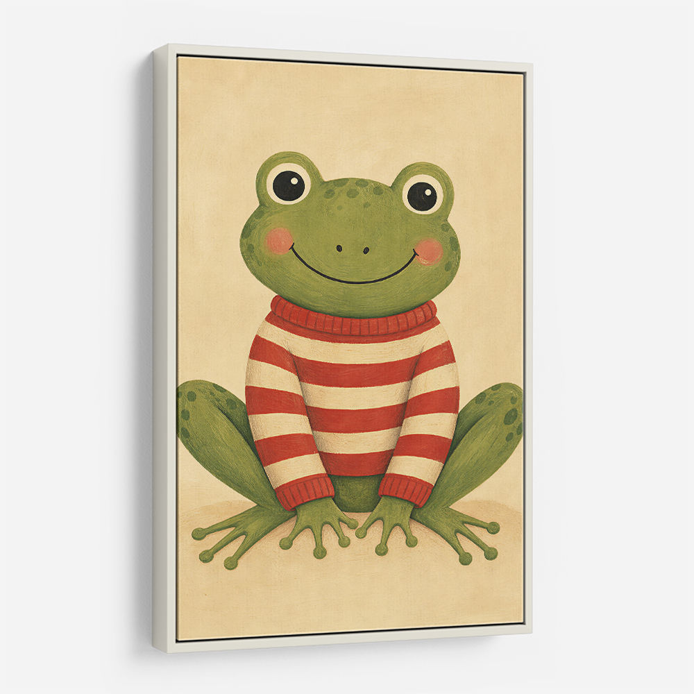 Frog in Striped Jumper