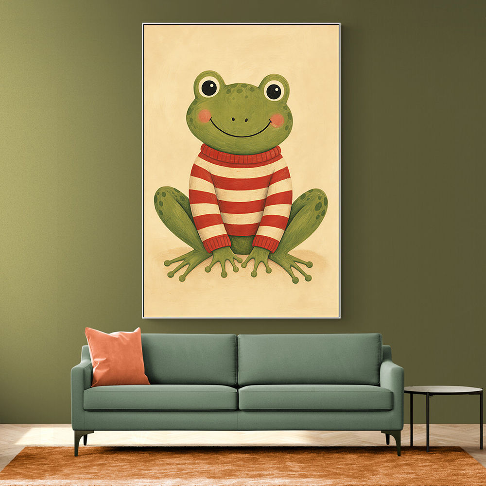 Frog in Striped Jumper