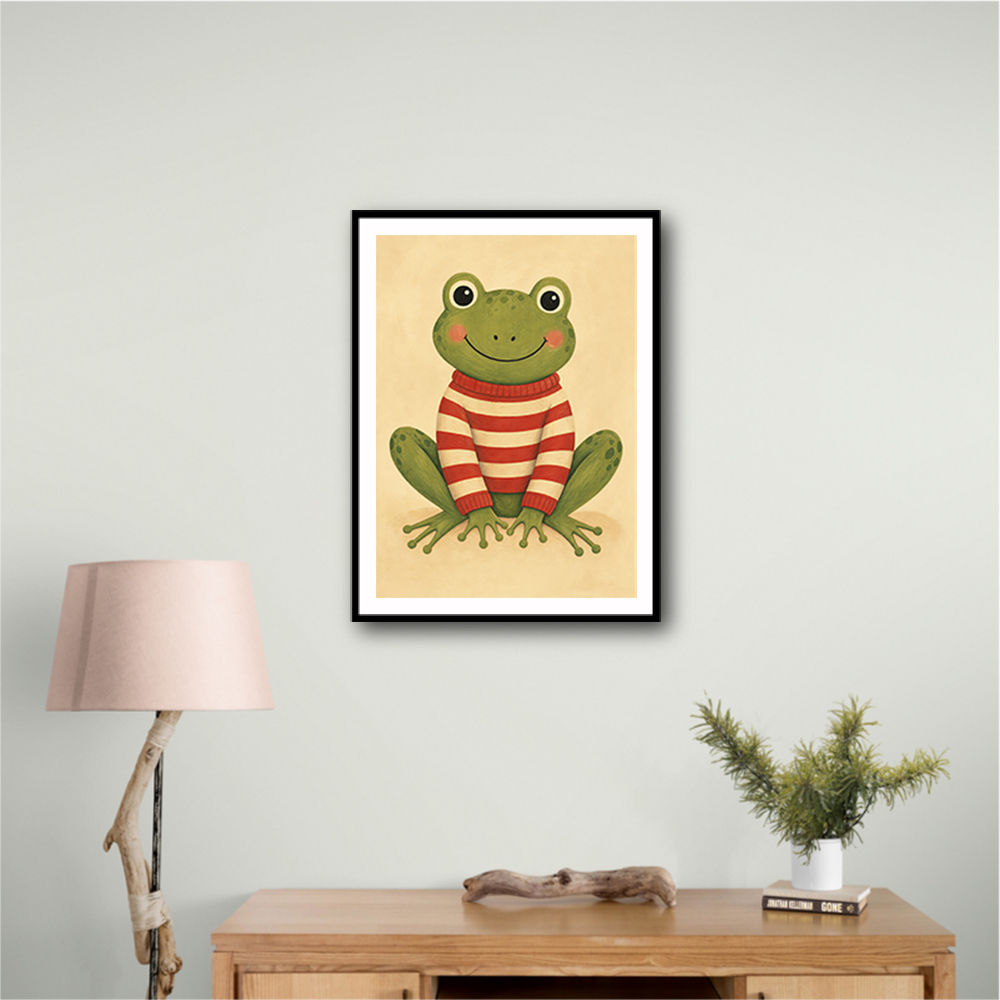 Frog in Striped Jumper