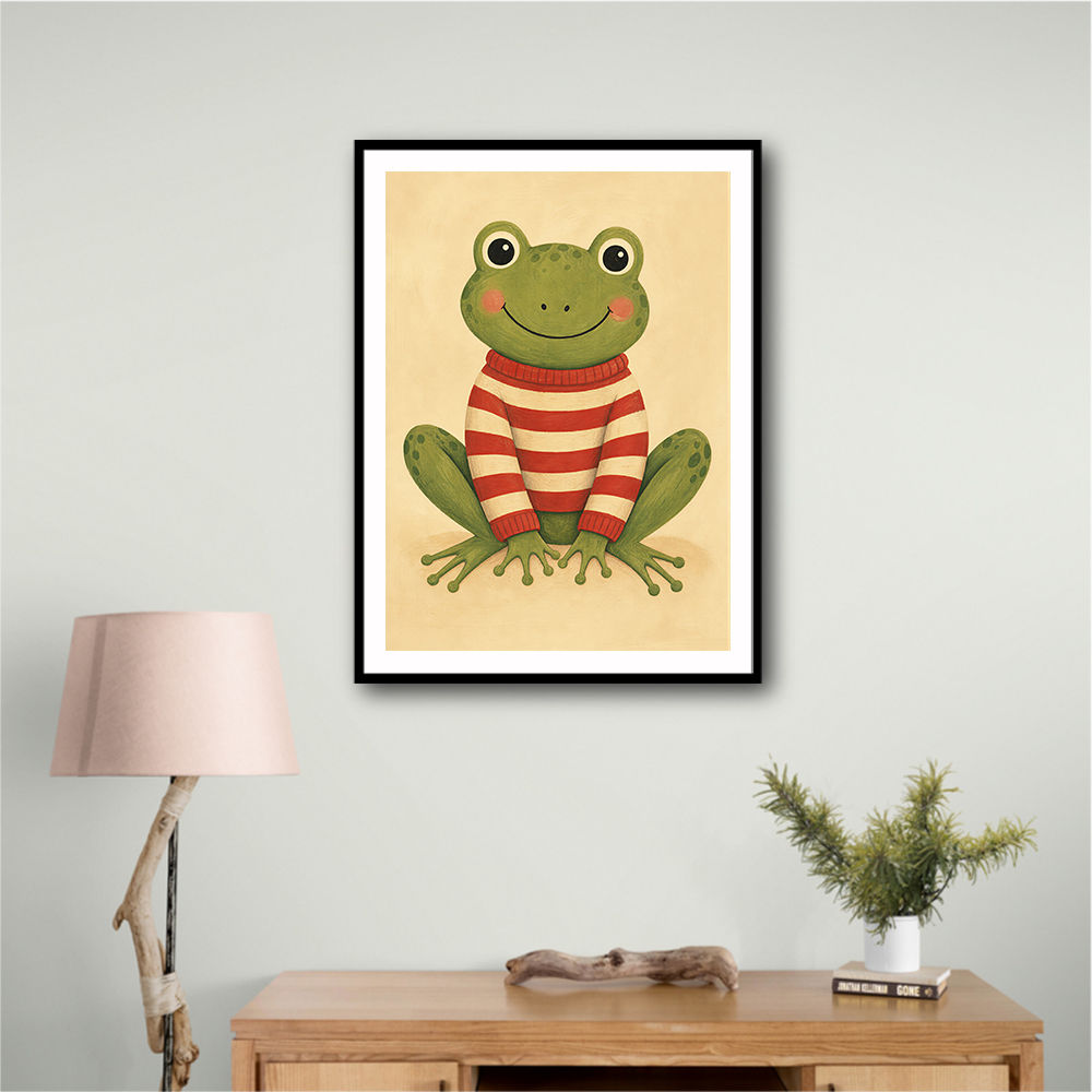 Frog in Striped Jumper