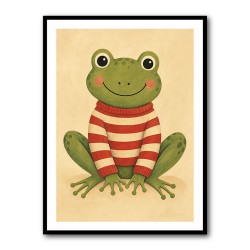 Frog in Striped Jumper