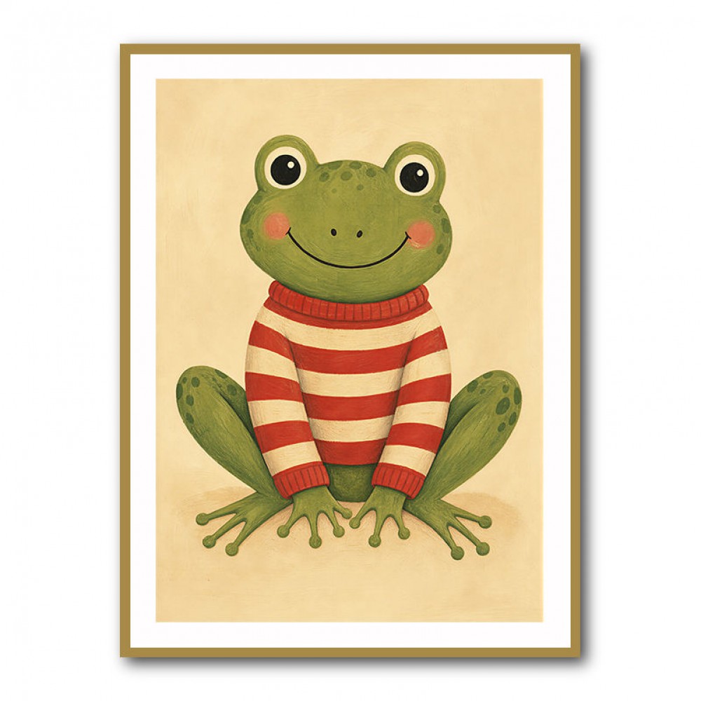 Frog in Striped Jumper