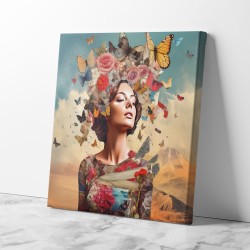 Beauty With Butterfly Crown 2 Collage Wall Art